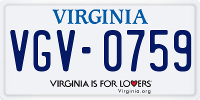 VA license plate VGV0759