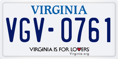 VA license plate VGV0761