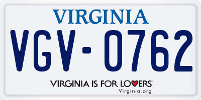 VA license plate VGV0762