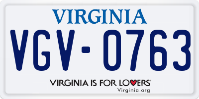 VA license plate VGV0763