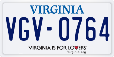VA license plate VGV0764