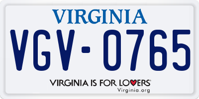 VA license plate VGV0765