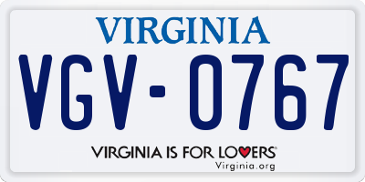 VA license plate VGV0767