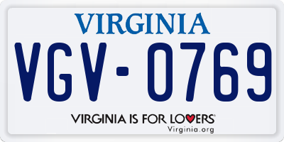VA license plate VGV0769