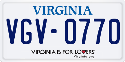 VA license plate VGV0770