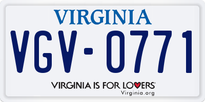 VA license plate VGV0771