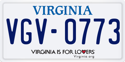 VA license plate VGV0773