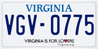 VA license plate VGV0775