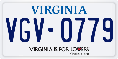 VA license plate VGV0779