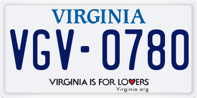 VA license plate VGV0780