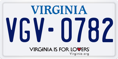 VA license plate VGV0782