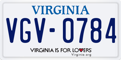 VA license plate VGV0784