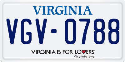 VA license plate VGV0788