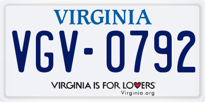 VA license plate VGV0792