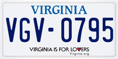 VA license plate VGV0795
