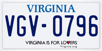 VA license plate VGV0796
