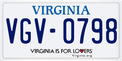 VA license plate VGV0798
