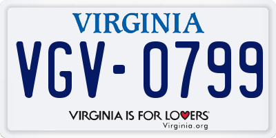 VA license plate VGV0799