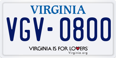 VA license plate VGV0800