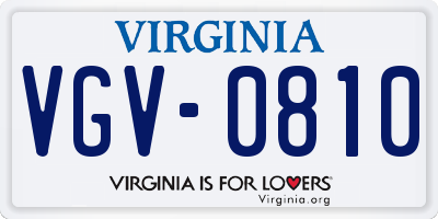 VA license plate VGV0810