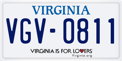 VA license plate VGV0811