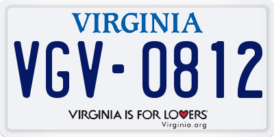 VA license plate VGV0812