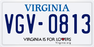 VA license plate VGV0813