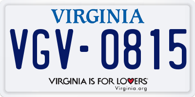 VA license plate VGV0815