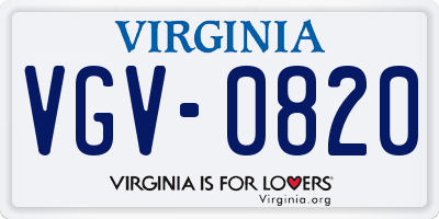 VA license plate VGV0820