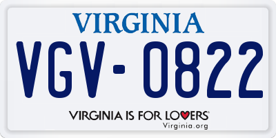 VA license plate VGV0822
