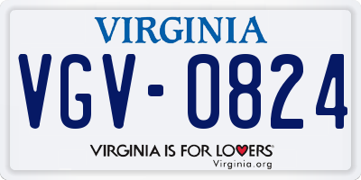 VA license plate VGV0824