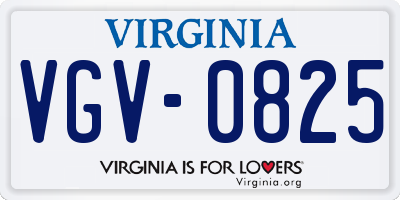 VA license plate VGV0825