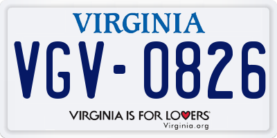 VA license plate VGV0826
