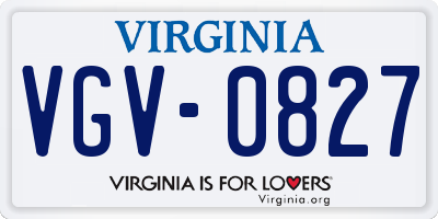 VA license plate VGV0827