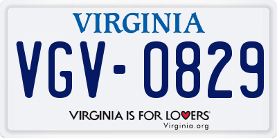 VA license plate VGV0829