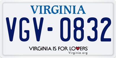VA license plate VGV0832