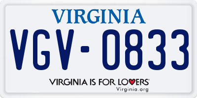 VA license plate VGV0833