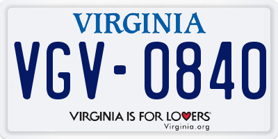 VA license plate VGV0840