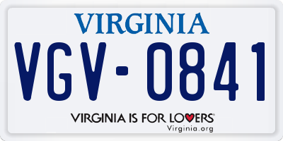 VA license plate VGV0841