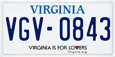 VA license plate VGV0843