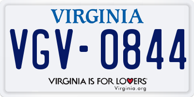 VA license plate VGV0844