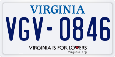 VA license plate VGV0846