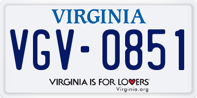 VA license plate VGV0851