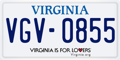 VA license plate VGV0855