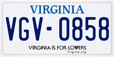 VA license plate VGV0858