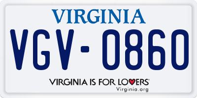 VA license plate VGV0860