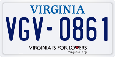 VA license plate VGV0861
