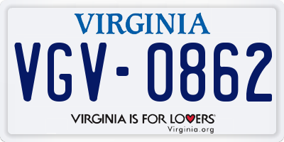 VA license plate VGV0862