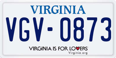 VA license plate VGV0873