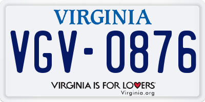 VA license plate VGV0876